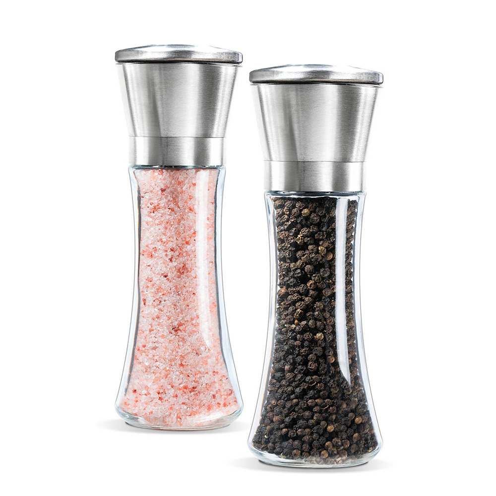 High quality stainless steel salt and pepper grinder glass mill