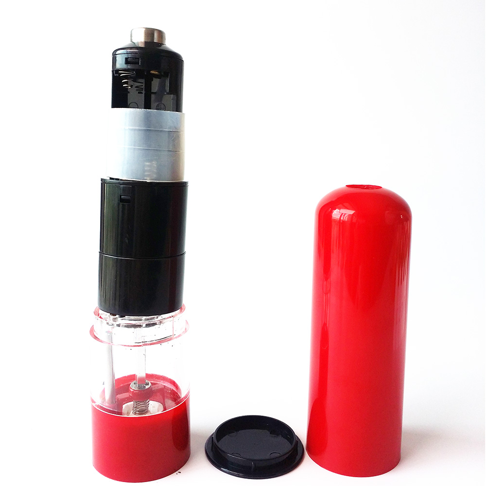 ABS plastic battery operated pepper mill grinder with light