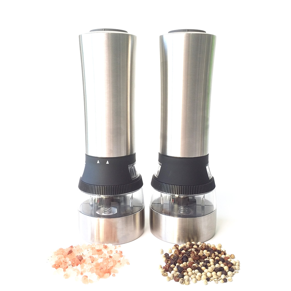2 in 1 battery operated salt and pepper grinders set